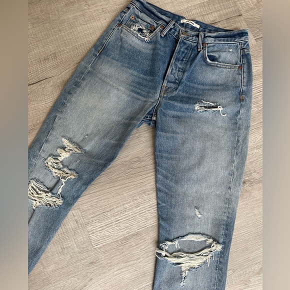 NWOT GRLFRND Karolina Ripped High Rise Straight Jeans in Ringo - Picture 4 of 10